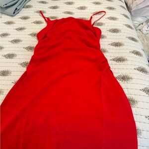 Amanda Uprichard Vibrant Red Backless Dress